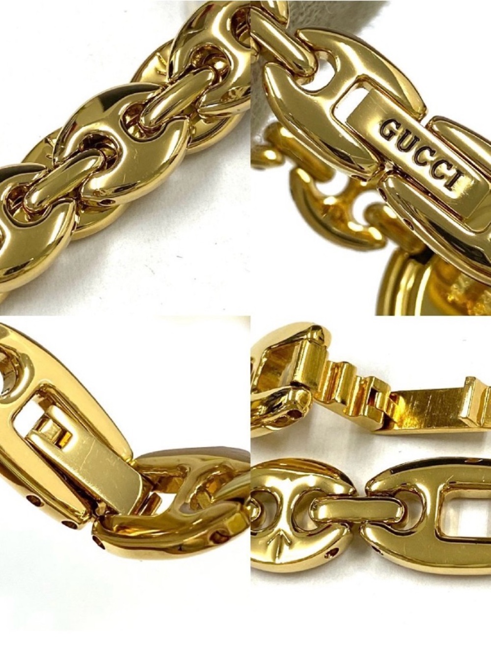 Gucci Gold Bracelet Watch with Interchangeable Bezels in Black, Red, Blue, Green - Picture 5 of 7